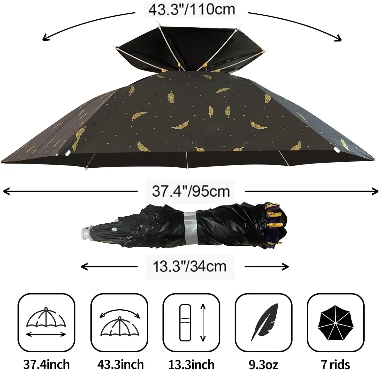 Umbrella Hat Folding Adjustabl - Golf Umbrella Large 评论和价格