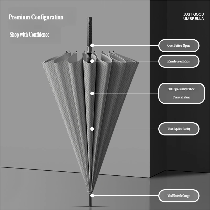 16-Rib Automatic Carbon Fiber  - Golf Umbrella Large 评论和价格