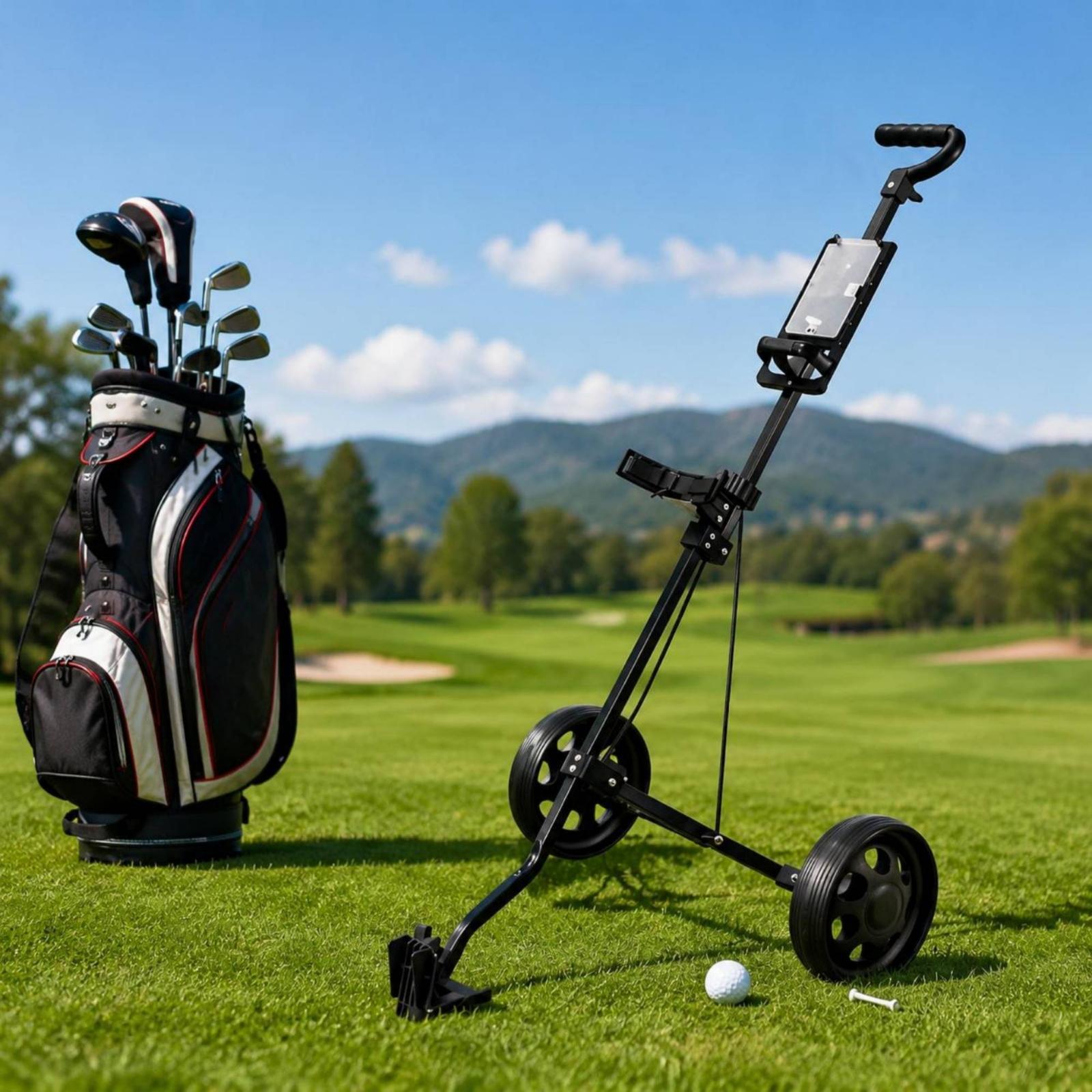 Foldable Two Wheel Golf Equipm - Practice Equipment For Golf 评论和价格